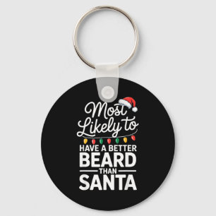 Most Likely To Have A Better Beard Than Santa Funn Keychain