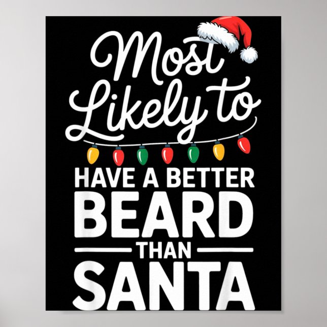 Most Likely To Have A Better Beard Than Santa Funn Poster (Front)