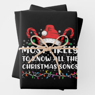 Most Likely To Know All The Christmas Songs  Wrapping Paper Sheet