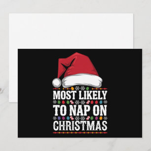 Most Likely To Nap On Christmas Family Matching  Holiday Card
