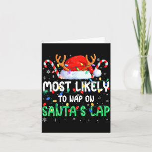Most Likely To Nap On Santa's Lap Christmas Pajama Card