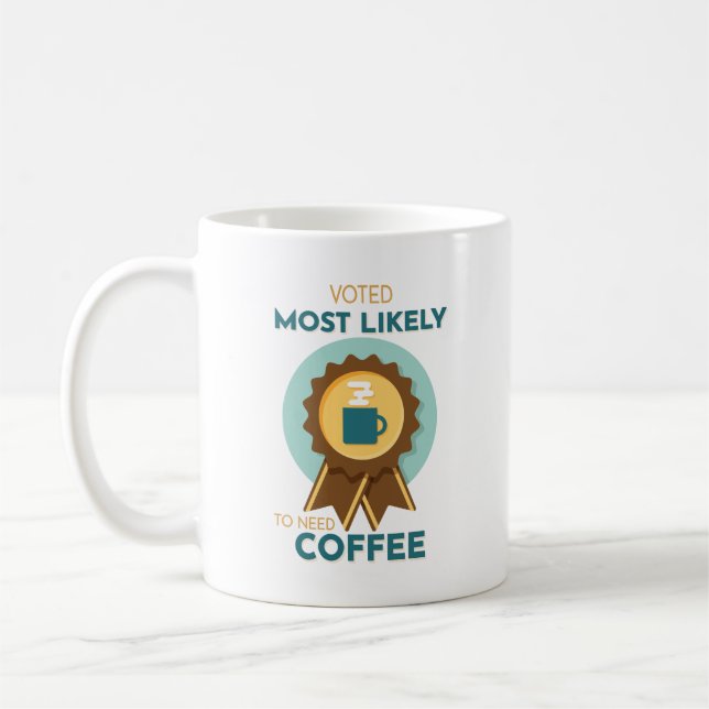 Most Likely to Need Coffee Mug (Left)