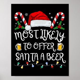 Most Likely To Offer Santa A Beer Family Drinking Poster