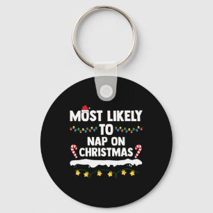 Most Likely To Offer Santa A Beer Family Matching  Keychain