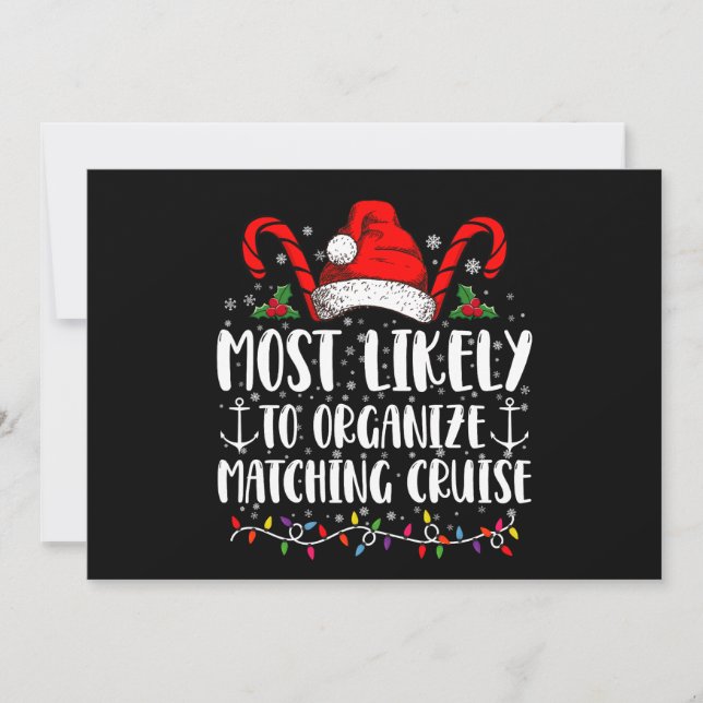Most Likely To Organize Matching Cruise  Invitation (Front)