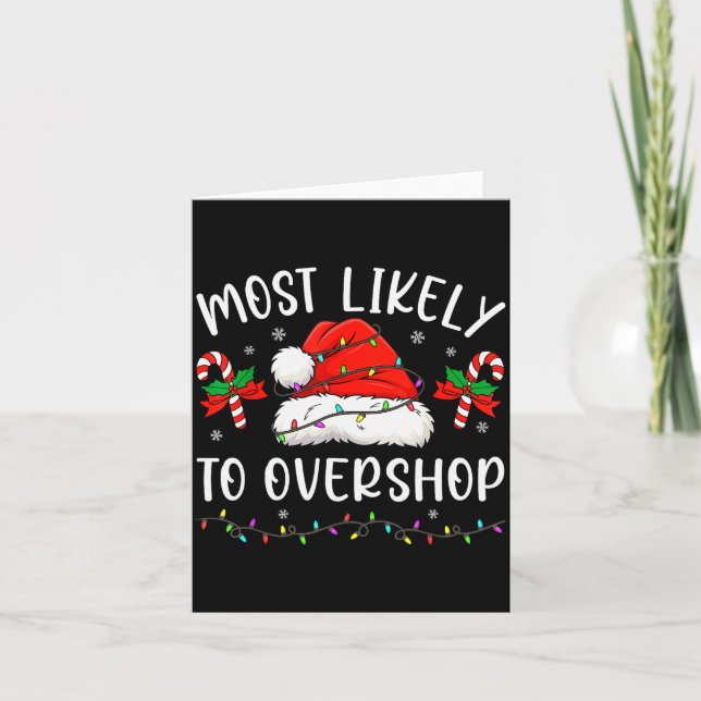 Most Likely To Overshop Shopng Family Matching Chr Card (Front)