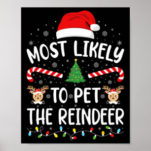 Most Likely To Pet The Reindeer Squad Family Joke  Poster