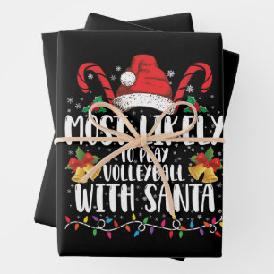 Most Likely To Play Volleyball With Santa Family Wrapping Paper Sheet