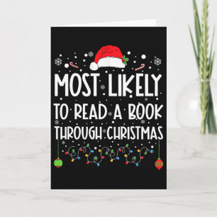 Most Likely To Read A Book Matching Family Christm Card