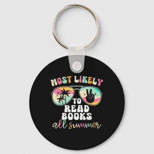 Most Likely To Read Books All Summer Teacher Stude Keychain