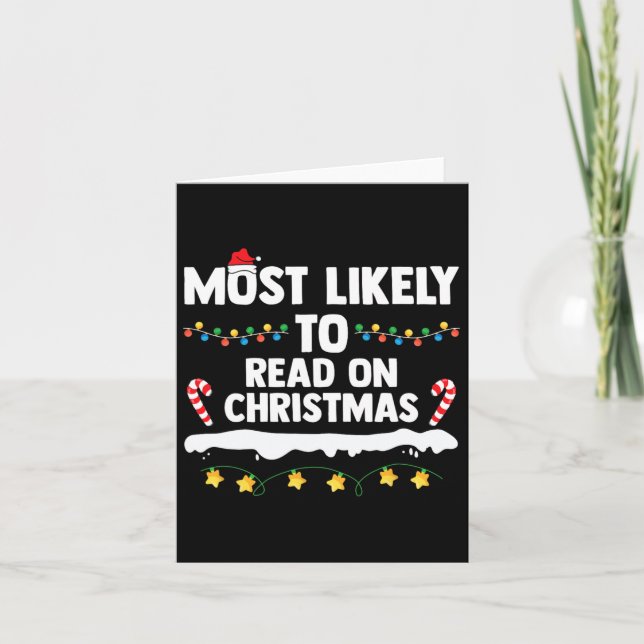 Most Likely To Read On Christmas Family Group Matc Card (Front)
