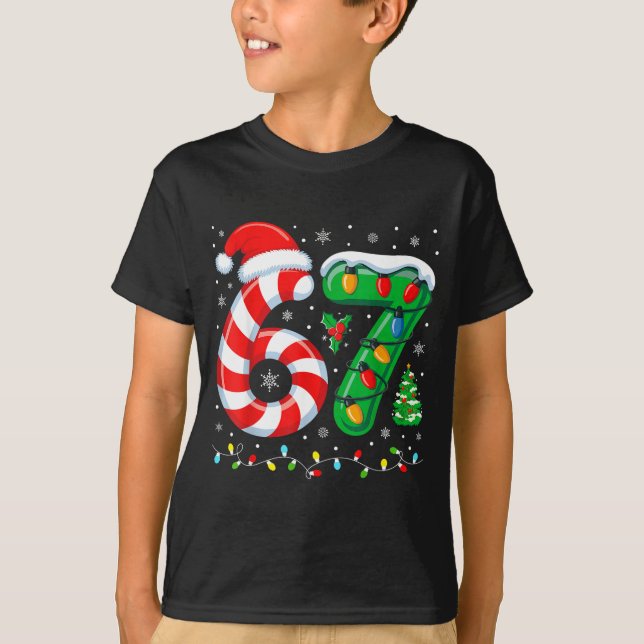 Most Likely To Say 67 Christmas Matching 7 6 Famil T-Shirt (Front)