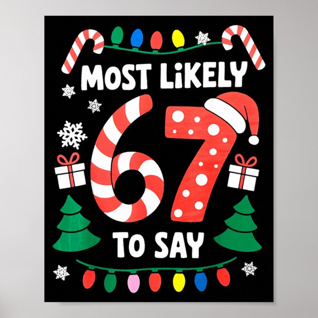 Most Likely To Say 67 Six Seven Funny Christmas Me Poster (Front)