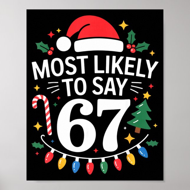 Most Likely To Say 67 Six Seven Funny Christmas Re Poster (Front)