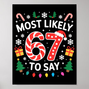 Most Likely To Say 67 Six Seven Funny Xmas Christm Poster