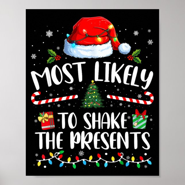 Most Likely To Shake The Family Matching Christmas Poster (Front)