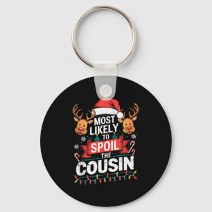 Most Likely To Sil The Cousin Christmas Party Fami Keychain