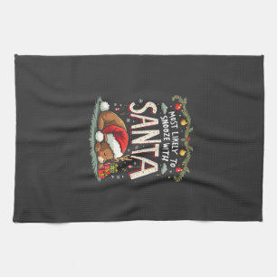 Most Likely to Snooze with Santa Sleepy Reindeer Kitchen Towel