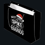 Most Likely To Spike The Eggnog Christmas Matching Large Gift Bag<br><div class="desc">Most Likely To Spike The Eggnog Christmas Matching</div>
