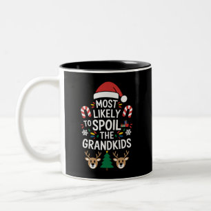 Most Likely To Spoil The Grandkids Family Joke  Two-Tone Coffee Mug
