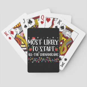 Most Likely To Start The Shenanigans Christmas Playing Cards