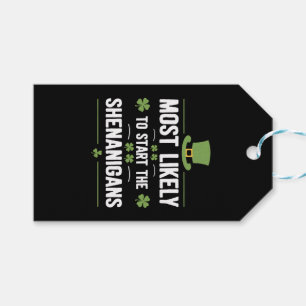 Most Likely To Start The Shenanigans St Patrick's Gift Tags