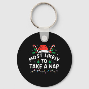 Most Likely To Take A Nap Family Matching Christma Keychain