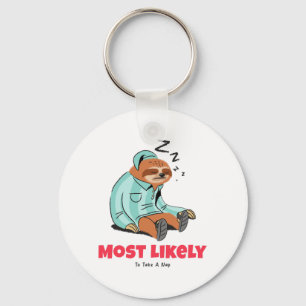 Most Likely To Take A Nap Keychain