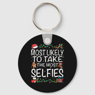 Most Likely To Take The Most Selfies Family Christ Keychain