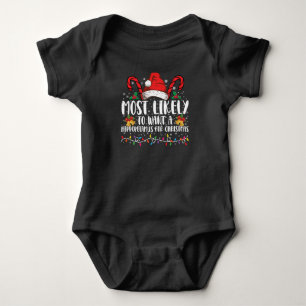 Most Likely To Want A Hippopotamus For Christmas Baby Bodysuit