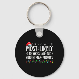 Most Likely To Watch All The Christmas Movies Chri Keychain