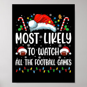 Most Likely To Watch All The Footll Games Christma Poster