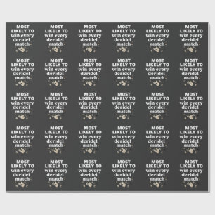 Most Likely to Win Every Dreidel Match Hanukkah Wrapping Paper