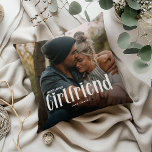 Most Loved GIRLFRIEND' Cute Photo Gift  Throw Pillow<br><div class="desc">This adorable, personalized photo pillow is a charming way to remind your girlfriend how much you love her. Just upload a picture, customize the text, and choose a unique colour scheme. It's the ideal gift for Christmas or birthdays—or any day you want to let her know how much she means...</div>