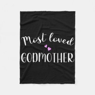 Most Loved Godmother Cute Hearts  Fleece Blanket