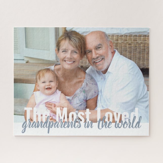 Most Loved Grandparents Personalized Photo Jigsaw Puzzle (Horizontal)