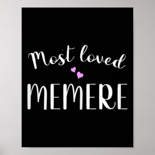 Most Loved Memere Cute Hearts Poster