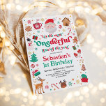 Most ONEderful Christmas Santa Boy 1st Birthday Invitation<br><div class="desc">Celebrate the magic of your little one's first year and the enchantment of the festive season with our whimsical invitation. Not only does it provide a memorable keepsake for years to come,  but it also sets the tone for a day filled with love,  laughter,  and magical moments.</div>