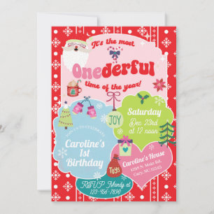 Most ONEderful time of the year birthday invite. Invitation