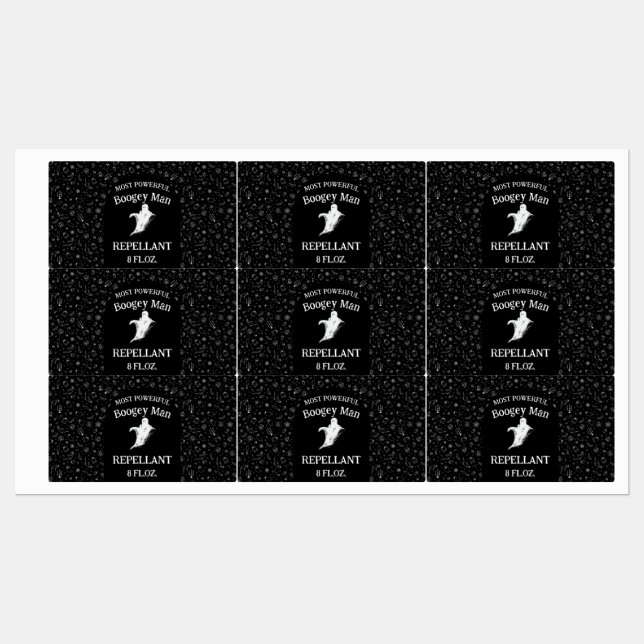 Most Popular Boogey Man Repellant Label  (Sheet)