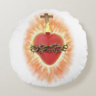 Most Sacred Heart of Jesus  Round Pillow
