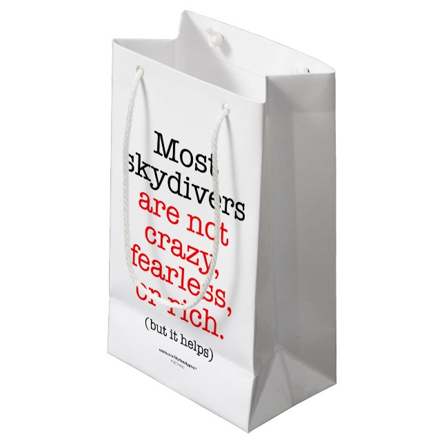 Most Skydivers Small Gift Bag (Front Angled)