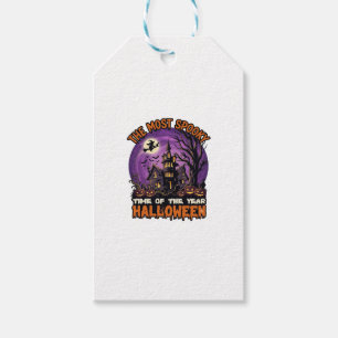 Most Spooky Halloween Haunted House Witch Pumpkins Gift Tags