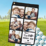 Most Tee-Riffic BONUS DAD 5 Photo Father's Day Golf Towel<br><div class="desc">Most Tee-Riffic Bonus Dad ... Two of your favourite things , golf and your kids ! Now you can take them with you as you play 18 holes . Customize these golf towel with your child's favourite photos and name. Whether it's a father birthday, fathers day or Christmas, these dad...</div>