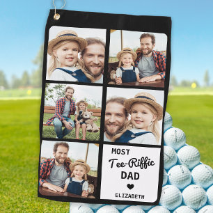 Most Tee-Riffic DAD Custom 5 Photo Father's Day Golf Towel