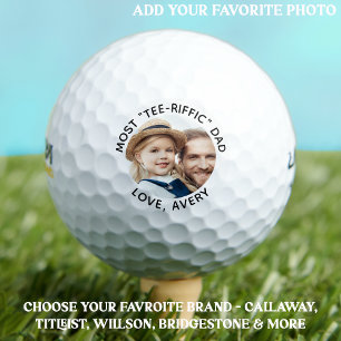 Most TEE-RIFFIC DAD - Golfer - Personalized Photo Golf Balls