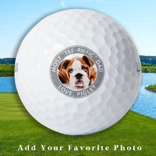 Most Tee-Riffic Dad Personalized Photo Dog Dad Golf Balls