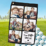 Most Tee-Riffic UNCLE Custom 5 Photo Father's Day Golf Towel<br><div class="desc">Most Tee-Riffic Uncle ... Two of your favourite things , golf and the kids ! Now you can take them with you as you play 18 holes . Customize these golf towel with your child's favourite photos and name. Whether it's a father birthday, fathers day or Christmas, these dad golf...</div>