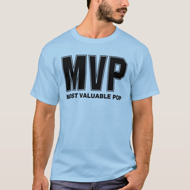 Most Valuable Pop White Text T-Shirt (Front)