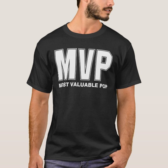 Most Valuable Pop White Text T-Shirt (Front)